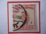 Stamps Colombia -  Miltonia Vexillaria - Serie: Orquídeas- Sello de 2 ctvos. Año 1947.