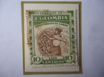 Stamps Colombia -  Departamento de Caldas- Serie: Cosecha de Café - Sello de 10 Ctvos. Año 1958.