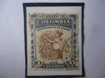 Sellos de America - Colombia -  Departamento de Caldas- Serie: Cosecha de Café - Sello de 10 Ctvos. Año 1958.