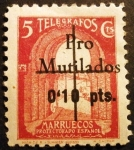 Stamps Spain -  Marruecos español. Sellos de telégrafos, habilitado pro mutilados