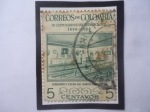 Stamps Colombia -  III Centenario de la Muerte de San Pedro Claver (1654-1954)- Convento y Celda del Santo en Cartagena