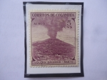 Stamps Colombia -  Volcán Galeras-Pasto- Sello de 5 Ctvos-Serie Proción del Turismo. Año 1954.