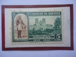 Stamps : America : Bolivia :  Plaza y Catedral Trinidad- Conmemoración del 1er.Cent.del Dpto. del Beni-Gen. José bellivián.