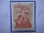 Stamps Bolivia -  III Congreso Indigenista  Interamericano, 1954- Victor Paz Estenssoro (1907-2001)-Presidente. 