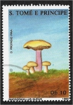 Stamps : Africa : S�o_Tom�_and_Pr�ncipe :  Hongos 1988, Rhodopaxillus nudus