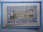 Stamps Bolivia -  Centenario del Himno Nacional (1845-1945)-Benedetto Vincenti (Música y José de Sanjinés (Letra). 