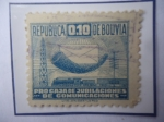 Stamps Bolivia -  Pro Caja de Jubilaciones de Comunicaciones-Símbolos de las Comunicaciones -Sello de 0,10 Cts. Año 19