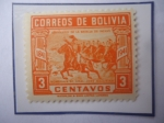 Stamps : America : Bolivia :   Cent. de la Batalla de Incavi (1845-1945)-Homenaje a José Ballivián (1805/52) Militar y Presidente 