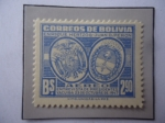 Stamps Bolivia -  Entrevista de los Presidentes en Ciudad de Yacuiba (23.10-1947) José Enrique Hertzog y Juan D.Perón.