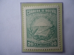 Stamps Bolivia -  Revolución del 20 de Diciembre 1943-Honor-Trabjo- Ley- Emblema-Sello de 20 Ct.Año 19419434.