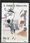 Sellos de Africa - Santo Tom� y Principe -  Juegos Olímpicos de Verano 1992 - Barcelona (IN), Tenis