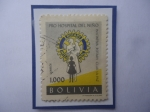 Stamps : America : Bolivia :  Pro Hospital del Niño-Iniciativa Rotary Club La Paz-Emblema-Sello de Bs 1000 Ctvs.Año 1955