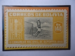 Stamps Bolivia -  Futbol - II Congreso Nacional de Deportes, 1948- Sello de Bs 1,40 del año 1951 .