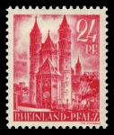 Stamps Germany -  Zona de ocupación francesa Renania Palatinado. 8 Catedral de Worms