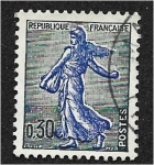 Stamps France -  Semeuse fondo forrado, línea de alcantarillado