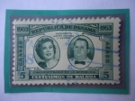 Stamps Panama -  Cincuentenario de la Republica 19031953)-José A.Remón Cantera Presidente) y Cecilia de Remón.