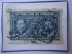 Stamps Panama -  Lucha contra el Cáncer- Pedro Curie - María Curie- Sello de 1 Centésimo de Balboa. Año 1949.