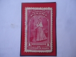 Stamps Panama -  Pollera Campsina - Sello de 1 Centésimo de Balboa. Año 1954.