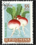 Stamps Romania -  Hortalizas, rábano - rábano (Raphanus sativus var. Sativus)