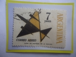 Sellos de America - Argentina -  Correo Aéreo-Avión Estilizado- (ARGENTINA escrita de arriba hacia abajo)-Sello de m$n 7 peso moneda 