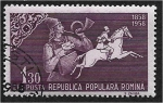 Stamps Romania -  100 años de sellos rumanos, 100 años de sellos rumanos, cartero soplando posthorn y post Rider