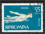 Sellos de Europa - Rumania -  Deportes acuáticos (1963), Butterfly Stroke
