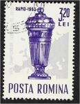 Stamps Romania -  Campeonato de Europa de Voleibol, Copa de Voleibol y Mapa de Europa