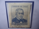 Stamps Chile -  Manuel Montt Torres (1809-1880 -Dos Veces Presidente:1851 al 1856 y 1856 al 1861 - Abogado y Polític