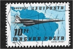 Stamps Hungary -  Aeropuerto. Aviones, Aerolíneas y Mapas. Concorde, Air France, Sudamérica