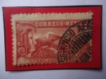 Stamps Mexico -  Caballero Águila - Volcán de Popocatépetl. Sello de 20 Ctvs. Año 1947.