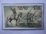 Stamps Mexico -  Batalla de Puebla- 100 años de la Batalla (5 de mayo de 1862-1962)-Intervención de Francia contra Mé