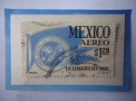 Sellos de America - M�xico -  Unión Postal de las Américas y España - IX Congreso 1966- Sello de 1,20 Año 1966.