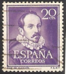 Stamps Spain -  1074 - Ruiz de Alarcón, literato