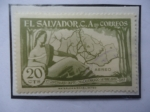 Stamps : America : El_Salvador :  1er. Centenario Departamento Chalatenango, 14 feb.1855-1955