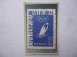 Stamps Romania -  Waterpolo-Juegos Olímpicos de Verano 1956- Melbourne- Sello de 55 bani 