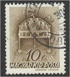 Sellos de Europa - Hungra -  Iglesia en Hungría. Corona de San Esteban
