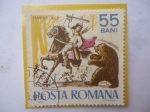 Stamps Romania -  Harap Alb y el Oso- Libro del 1889 de Ion Creang (1837/89) Escritor y Profesor Rumano- Serie: Cuento