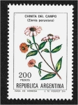 Stamps Argentina -  Flores. Chinita del campo (Zinnia peruviana)