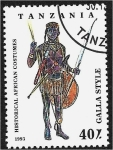 Stamps : Africa : Tanzania :  Trajes africanos históricos. Estilo de gala