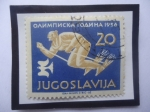 Sellos de Europa - Yugoslavia -  Esquiar - Juegos Olímpicos de Verano 1956