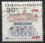 Stamps Czechoslovakia -  Ciclistas en Varsovia