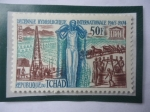 Sellos del Mundo : Africa : Chad : Decenio Hidrológico Internacional (1965-1974)-Sello de 50 Franco África Central.Año 1968.