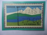 Stamps United States -  Canada- Centenario 1867-1967 - Sello de 5 Ct. de Estados Unidos.Año 1967