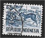 Stamps Indonesia -  Fauna (1960). Chevrotain malayo menor (ciervo)