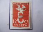 Sellos de Europa - Noruega -  Europa- C.E.P.T. 1958 - Paloma - letra 