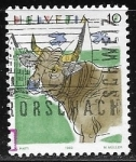 Sellos de Europa - Suiza -  Mamiferos - vaca
