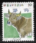 Stamps : Europe : Switzerland :  Mamiferos - vaca