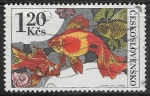 Stamps : Europe : Czechoslovakia :  Peces - Carassius auratus