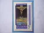 Stamps Guyana -  Cristo de San Juan de la Cruz (1951)-Oleo del Pintor Español Salvador Dalí (1904-1989)-Pascua de 196