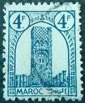 Stamps France -  MARRUECOS FRANCÉS 1943 Rabat. Torre Hassan